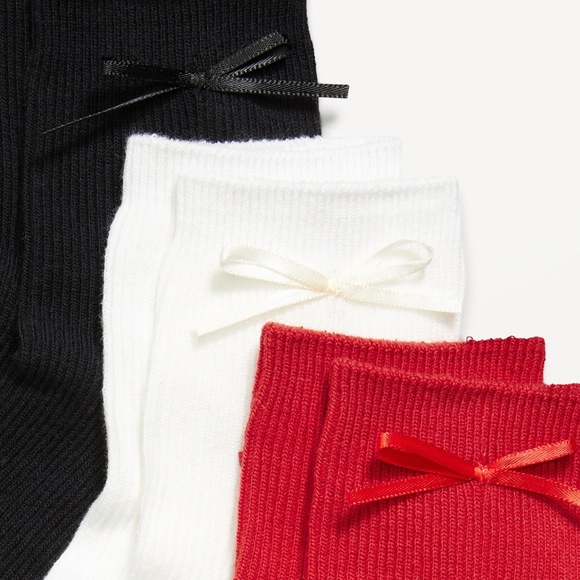 Bow Trim Crew Sock 3-Pack NWT - Picture 2 of 3